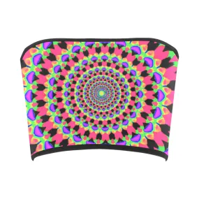 Neon Kaleidoscope Mandala Bandeau Top