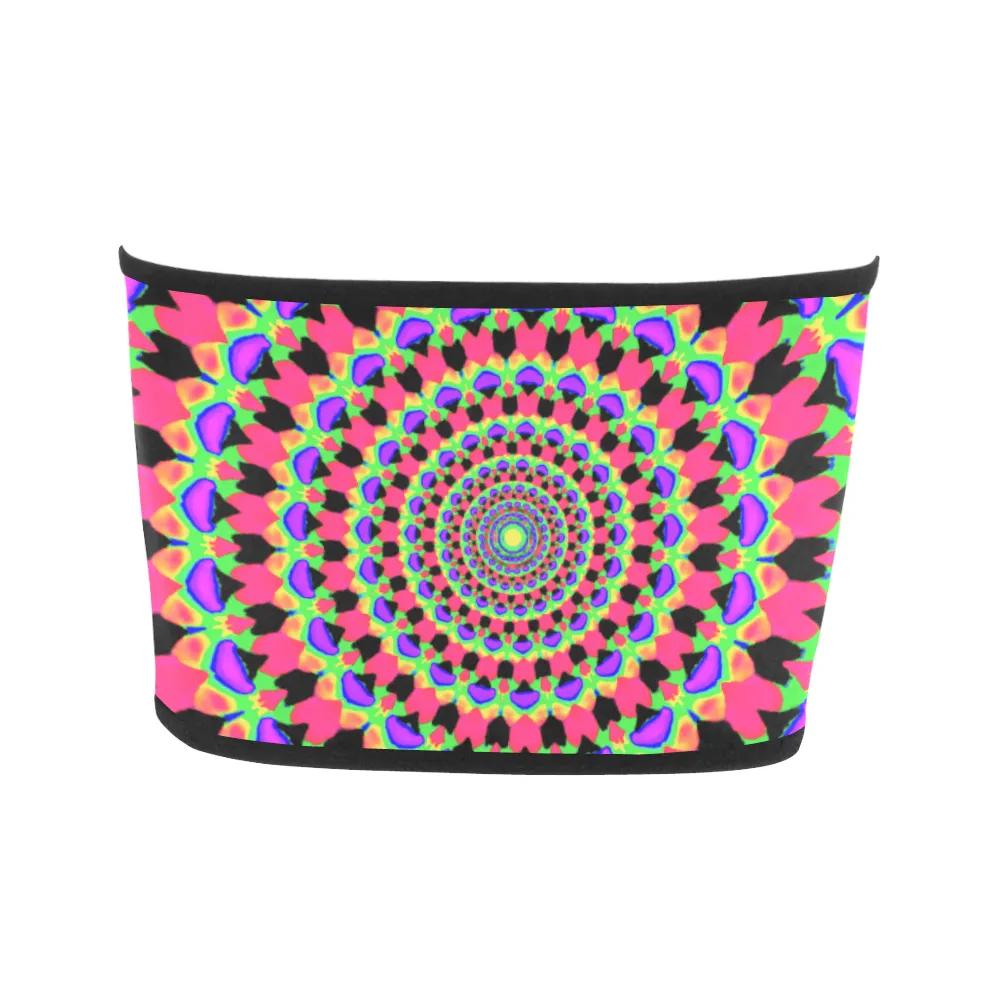 Neon Kaleidoscope Mandala Bandeau Top