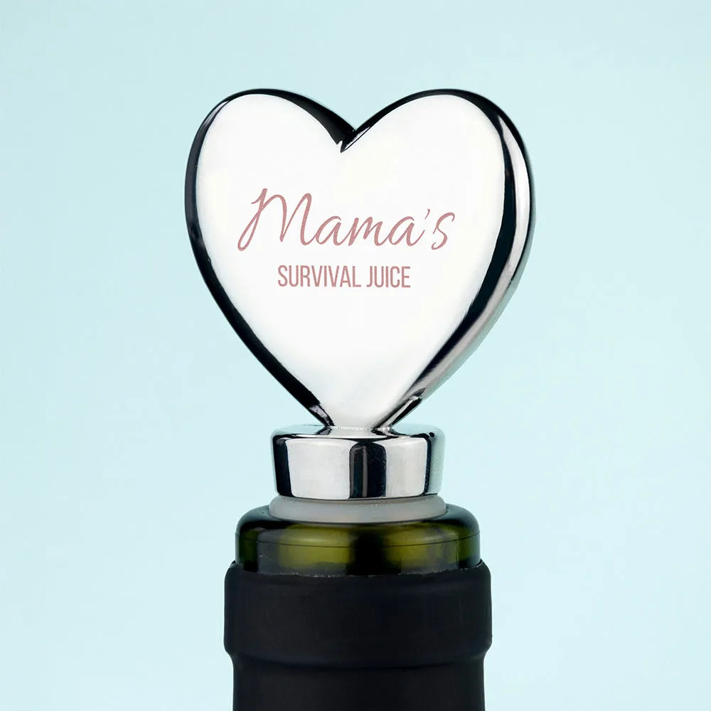 Personalised Mama's Survival Juice Bottle Stopper