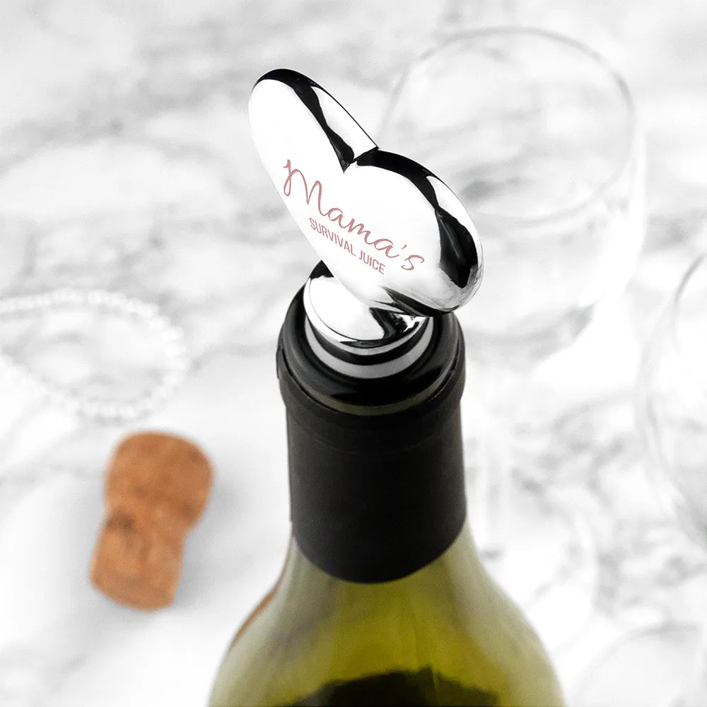 Personalised Mama's Survival Juice Bottle Stopper