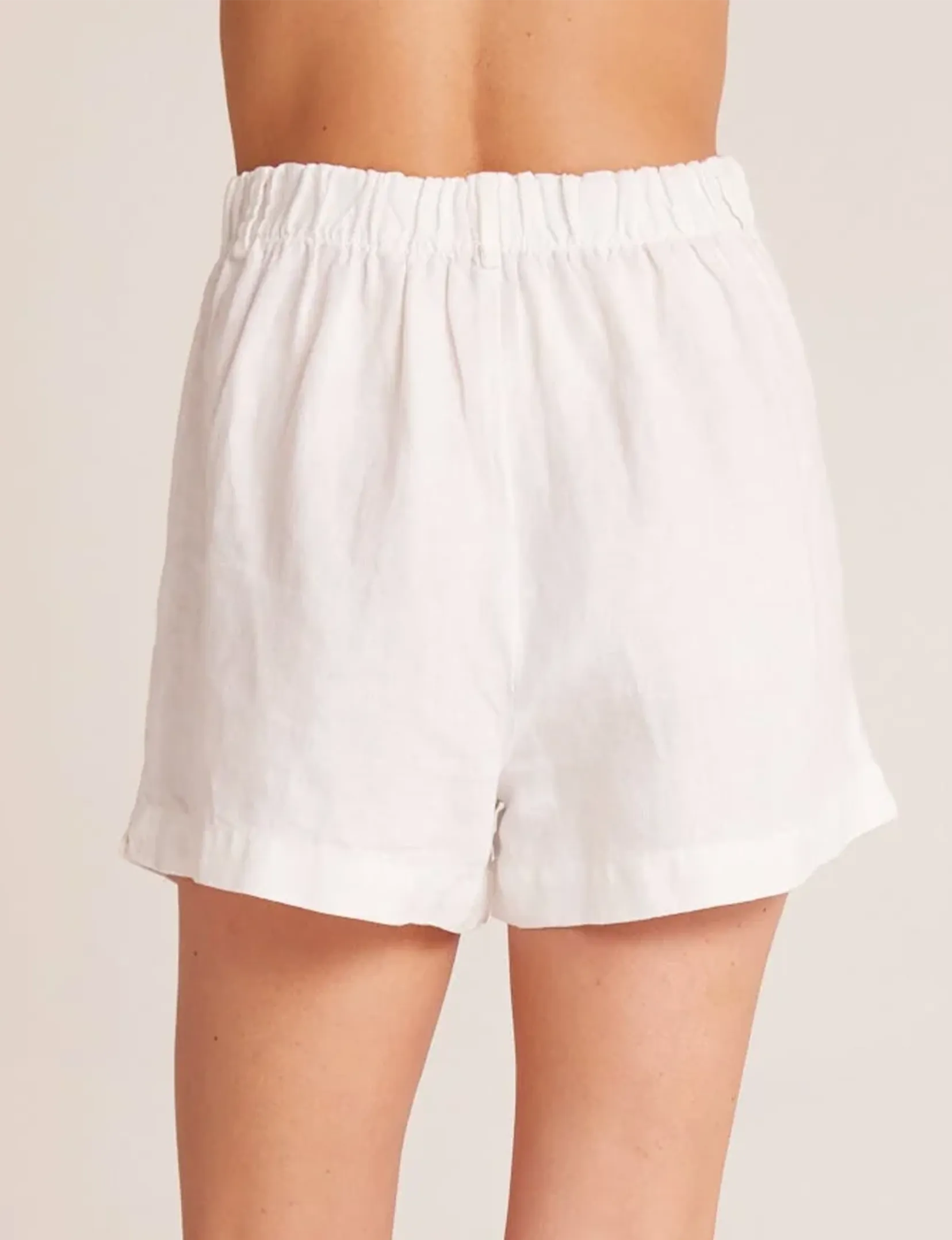 Pleat Front Trouser Short, White