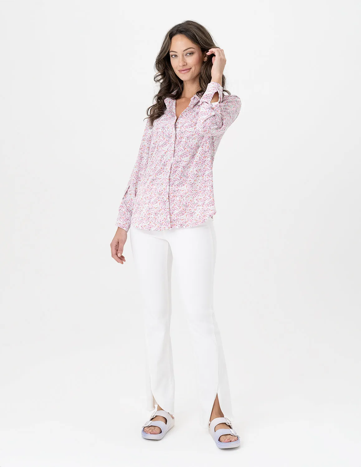 Renuar shirt 5030/5032, ditzy button-front (2 colors)