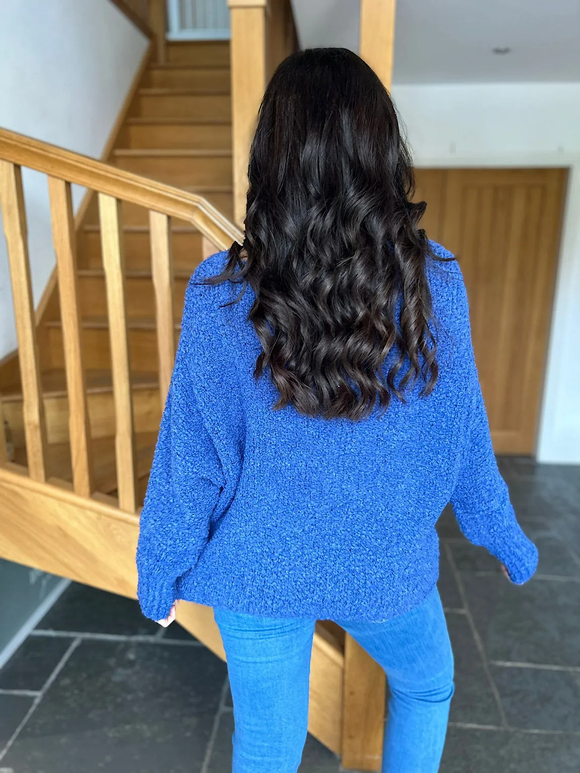 Royal Blue Popcorn Heart Knit Julia