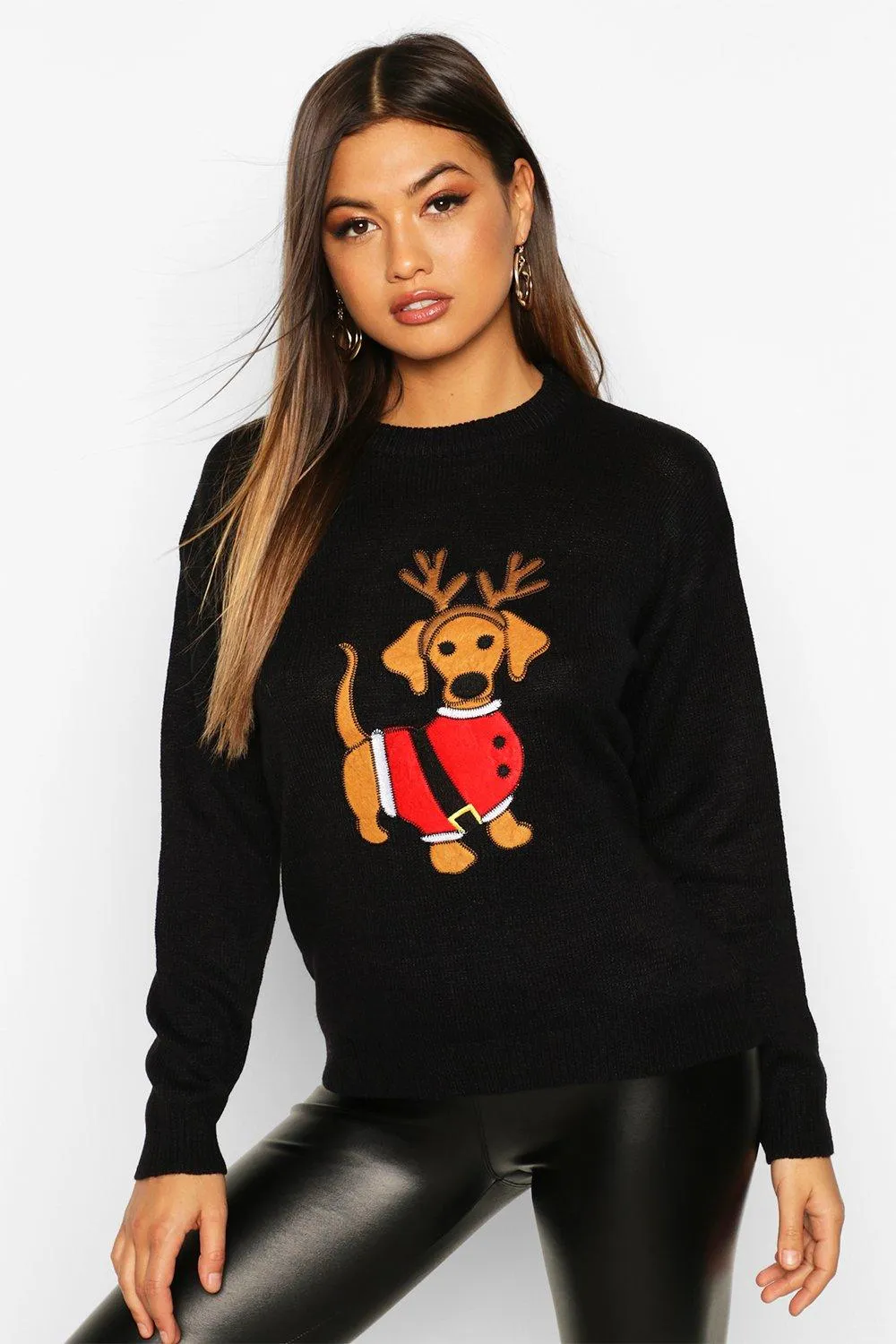 Santa Sausage Dog Christmas Sweater