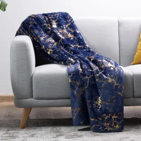 Sesli Plush Luxury Throw 180X200cm Navy/Gold