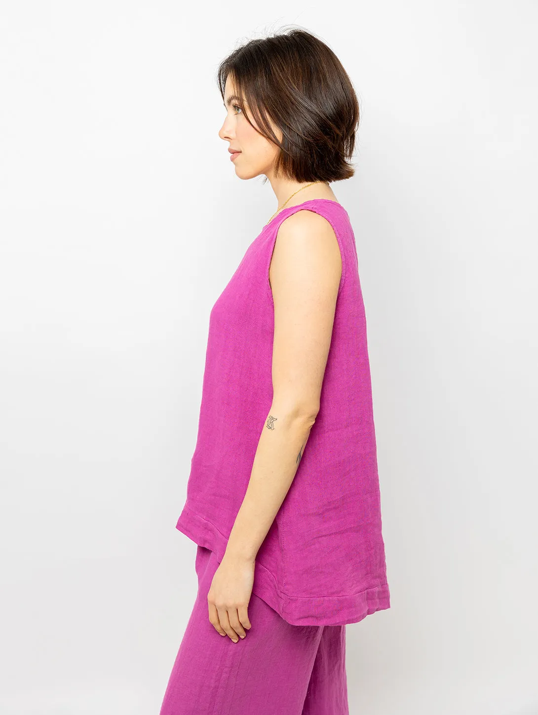 Sleeveless Linen Top - Orchid