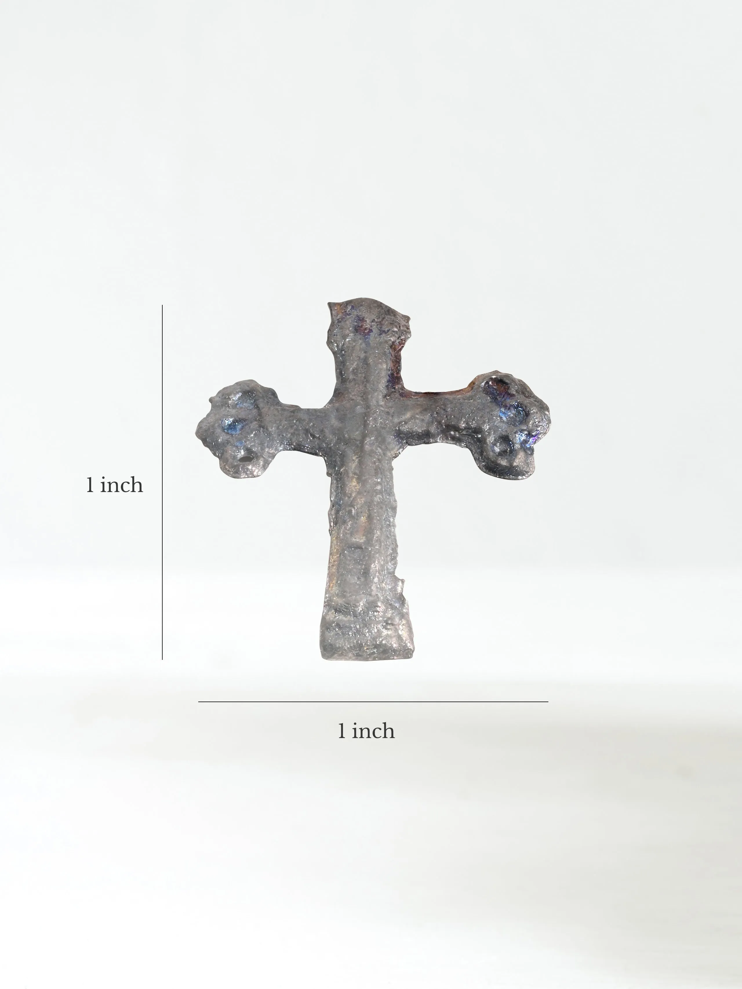 Small Lead Cross Charm