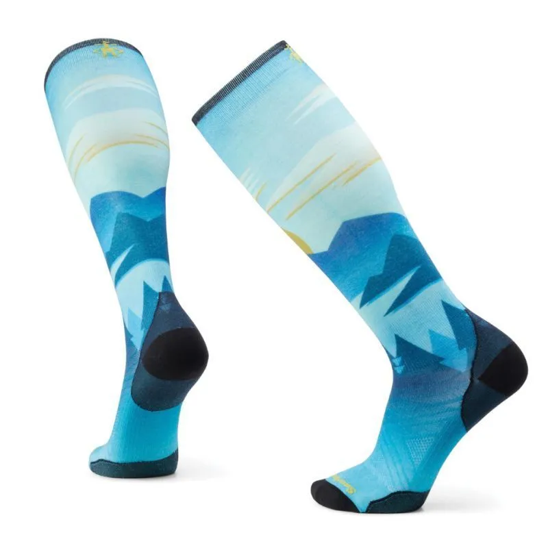 Smartwool  Ski Zero Cushion Chasing Mountains Print OTC Socks - Calze merino