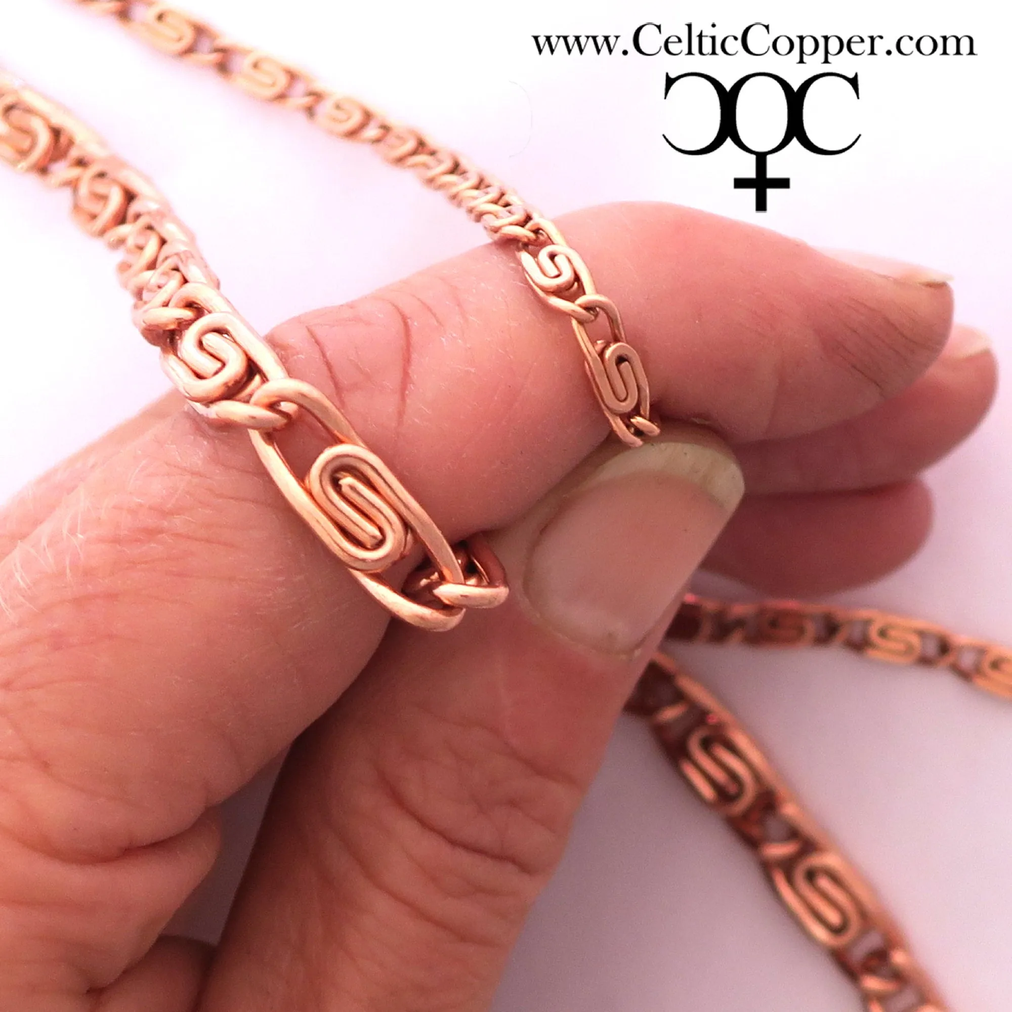 Solid Copper Necklace Chain Celtic Copper Fine Scroll Chain Necklace NC61 Celtic Necklace Chain Solid Copper Necklace 18 Inch Ch