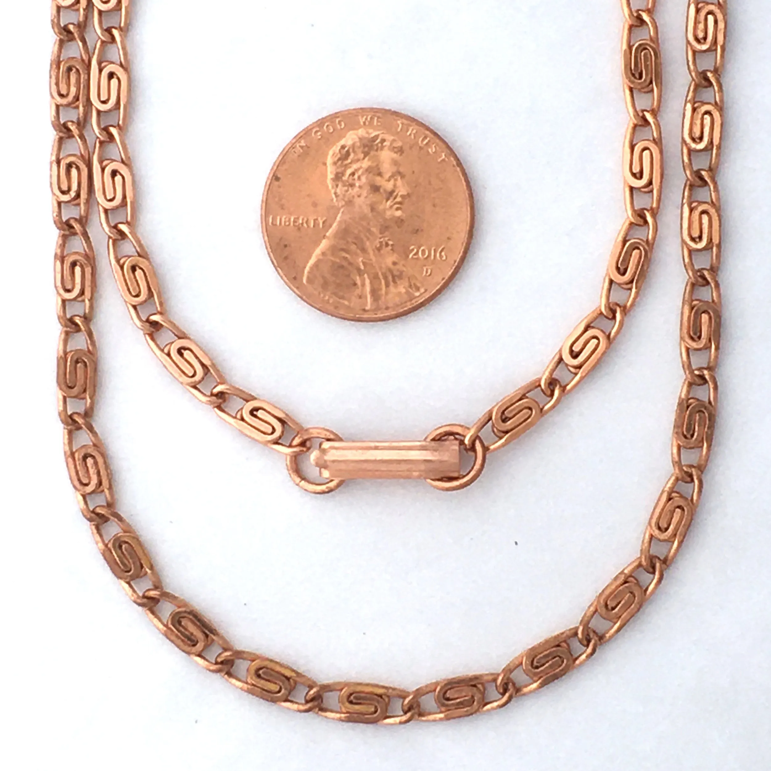 Solid Copper Necklace Chain Celtic Copper Fine Scroll Chain Necklace NC61 Celtic Necklace Chain Solid Copper Necklace 18 Inch Ch