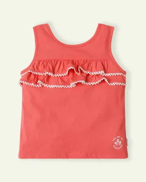 Tangerine Frilled Tank Top