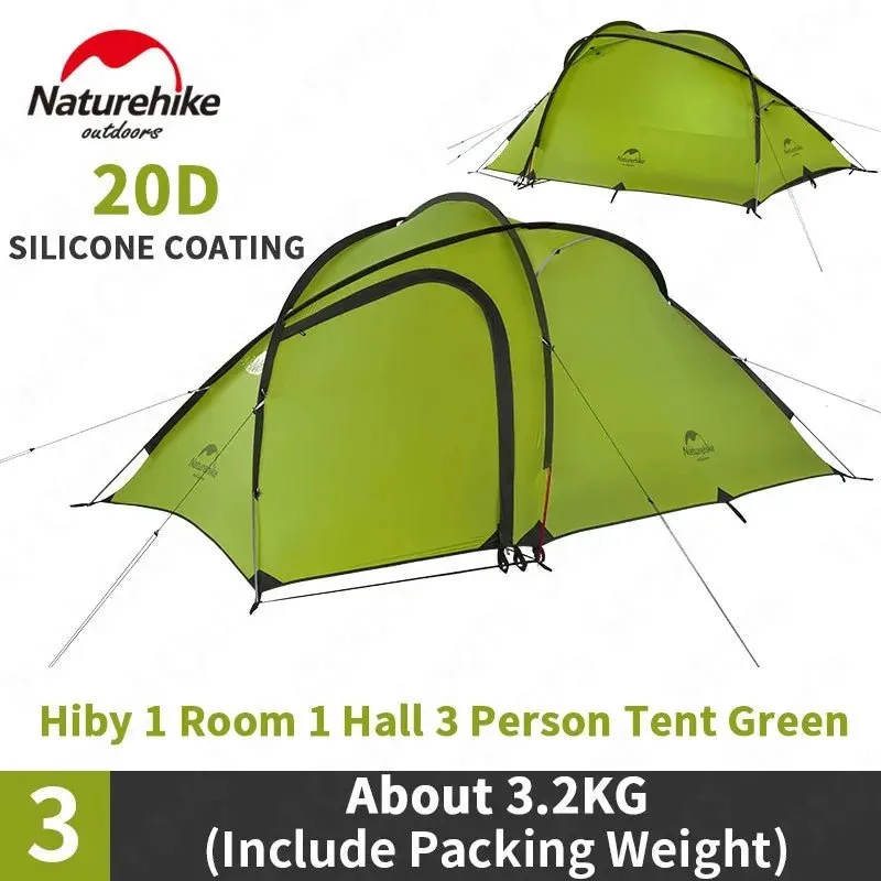 Tente double-parois pour le camping / bivouac 3 personnes 3,2kg Naturehike - Hiby