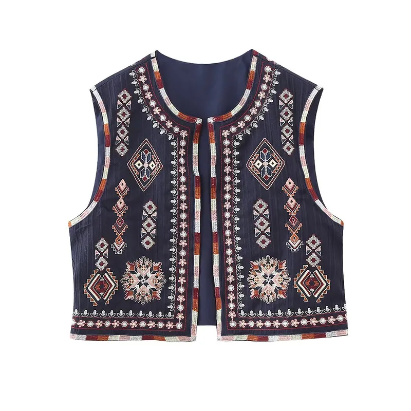 Women's Vest Tank Tops Embroidery Vintage Style Argyle