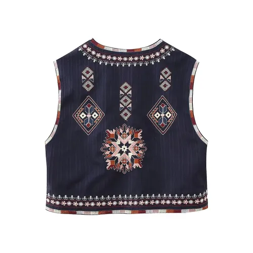 Women's Vest Tank Tops Embroidery Vintage Style Argyle