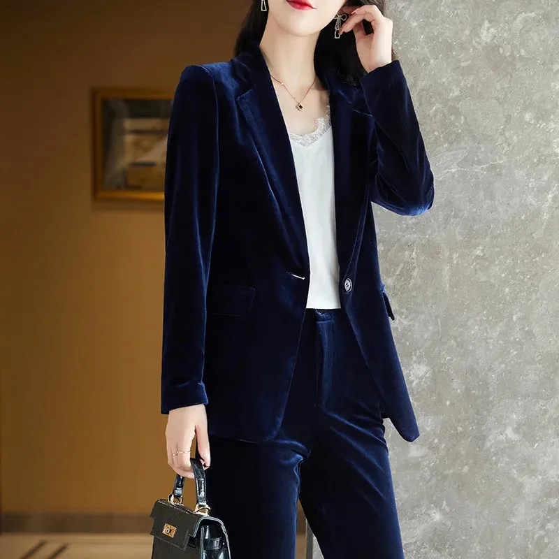 Women's Business Formal OL Style Office Work Wear Blazer and Pants Set