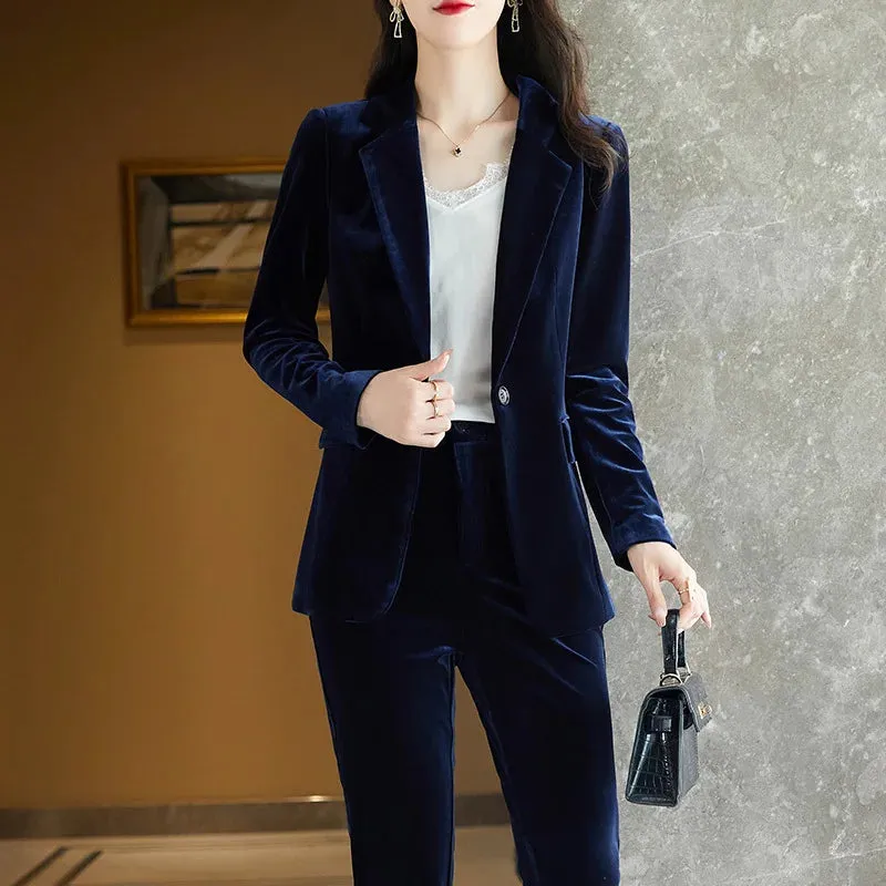 Women's Business Formal OL Style Office Work Wear Blazer and Pants Set