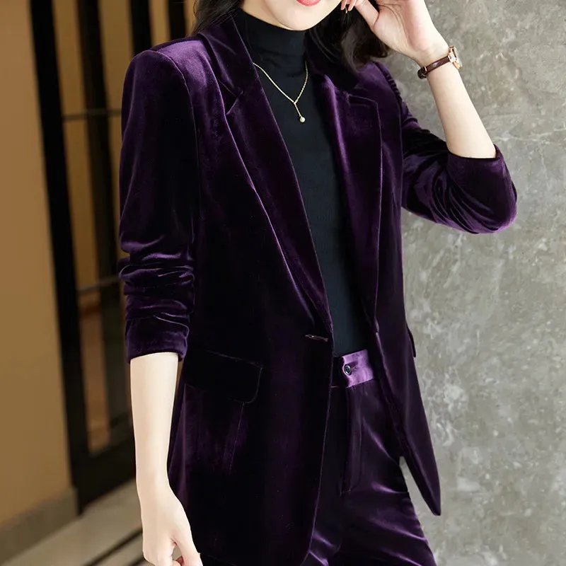 Women's Business Formal OL Style Office Work Wear Blazer and Pants Set